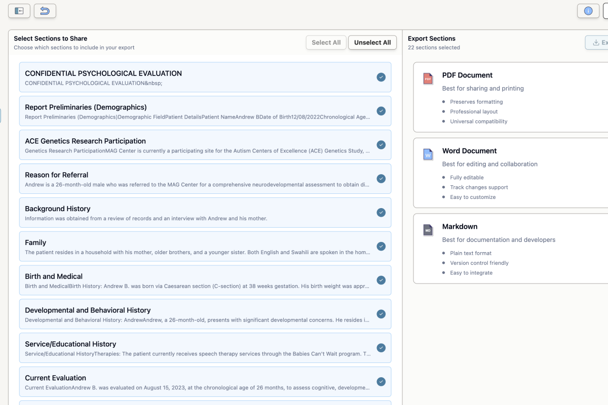 Review and sign-off interface